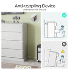 LINSY HOME 8 Drawer Dresser for Bedroom, 53" Wide Chest of Deep Drawers, Modern Farmhouse Wood Dressers with Storage, Large Drawer Organizer for Bedroom, Living Room, Handless Design, White