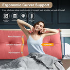 Large Triangular Headboard Pillows Long Backrest Positioning Support Bolster Cushion for Daybed Fluffy Quality Plush Body Wedge Pillow with Removable Cover(Rusty Red -Twin/Twin XL-39x8x20 in)