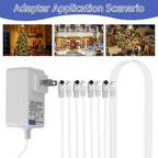 (8-Way Output) 4.5V Power Adapter Compatible with Lemax Lighting Accessories 74295 74707 84428 94565 94566 94527 94563 94564 Christmas Halloween Mini House Rural Lighting Architectural Decoration
