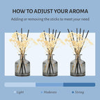 Brakula Reed Diffuser Set, 6.09 fl oz (180 ml)- Lavender Vanilla with 8 Reed Sticks, Home Fragrance Reed Diffuser for Bathroom Shelf Decor