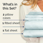 Twin XL Sheets Set 4 Piece - Includes 2 Pillowcases - Bed Sheets Twin XL Size - Soft Hotel Luxury Bedding - Cooling, Comfy & Breathable - 1 Flat & 1 Fitted & 2 Pillowcases w/ Deep Pockets - Ice Blue