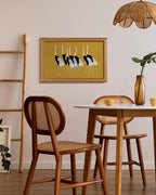 HUARCEY Gold Framed Vintage Wall Art for Living Room, Animals Painting Prints Shelf Decor for Kitchen, Aesthetic Bedroom Wall Art Decor, Christmas Gifts for Friends or Family (Seven Cranes 16"x24")