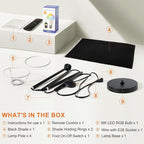 FRIDEKO HOME Floor Lamp with Black Shade, Dimmable Colors Temperature & Brightness, Floor Lamps for Bedroom Living Room, Tall Standing Lamp for Halloween Home Corner Decor, 9W Smart Bulb, Foot Switch