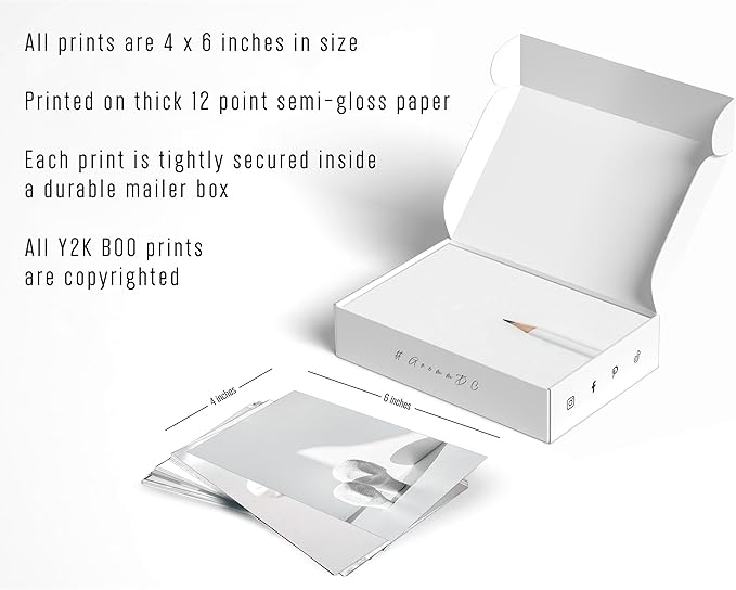 Y2K BOO Elegant White Wall Collage Kit - 100 Aesthetic Posters for Room Decor, Perfect Dorm and Bedroom Wall Art, Minimalist White Collage Kit for Teen Girls