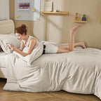 Litanika Comforters Tannish Grey Twin Size, 2 Pieces Lightweight Solid Bedding Set & Collections, All Season Fluffy Bed Set (66x90In Comforter & 1 Pillowcase)