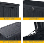 182 Gallon Deck Box Waterproof, UV Resistant Resin Outdoor Storage Box with Hydraulic Rod, Lockable Design and Enhanced Durability for Patio, Garden, and Poolside Use