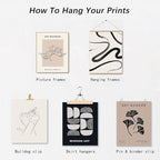 KBKBART Minimalist Boho Wall Art Prints, 10 PCs Abstract Neutral Black Beige Women Body Line Flower Canvas Art, Eclectic Home Decor for Room