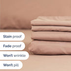 Cal King Sheets Set 6 Piece - Includes 4 Pillowcases - Bed Sheets Cal King Size - Soft Hotel Luxury Bedding - Cooling, Comfy & Breathable - 1 Flat & 1 Fitted & 4 Pillowcases w/ Deep Pockets - Mauve