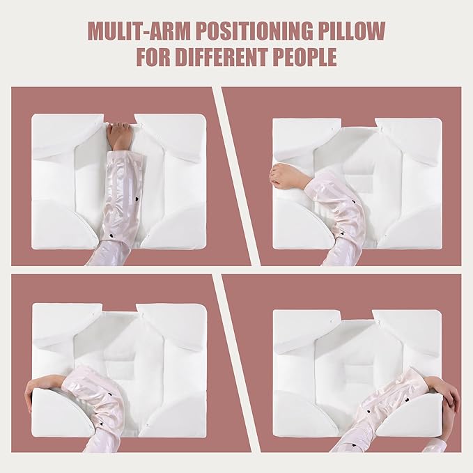 HOMBYS Side Sleeper Pillow with Arm Hole, Shredded Foam Shoulder Pillow for Neck & Shoulder Pain Relief, Multi-Angle Armholes for Different Sleeping Positions, Ergonomic Arm Holes Positioner