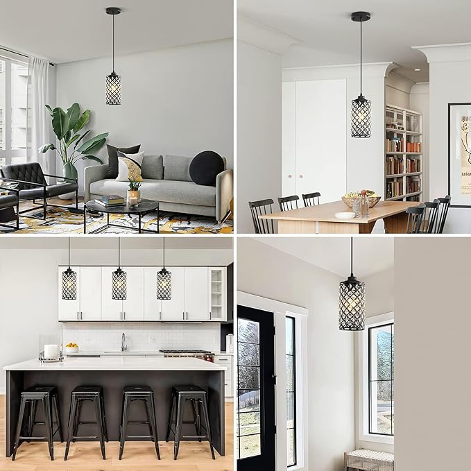 Pendant Lights Kitchen Island, Farmhouse Pendant Lighting, Crystal Pendant Light, Single Kitchen Island Lighting Over Island,1 Light Crystal Pendant Lights Kitchen Island