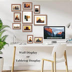Picture Frame Set 10 Pack, Picture Frames Collage Wall Decor with Mat for Multiple Sizes Photos, Two 8x10, Four 5x7, Four 4x6, Photo Frames for Wall and Tabletop, Rusic Brown