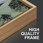 SIGNINART Boho Mountain Framed Canvas Wall Art Set of 3, Watercolor Nature Landscape Set Art Prints, Modern Sunrise Art Paintings, Green Forest Wall Decor for Living Room, Bedroom, Office 16"x24"x3