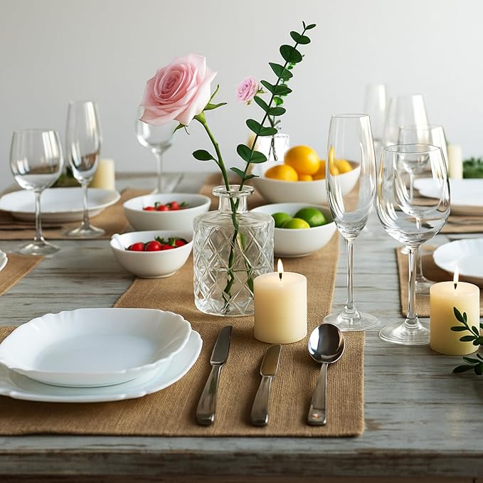 Honeydak Set of 24 Plastic Bud Vases, Vintage Decorative Mini Flower Vases Bulk for Table Centerpieces, Wedding Reception, Home Decor, Housewarming Gifts(Geo-Diamond)