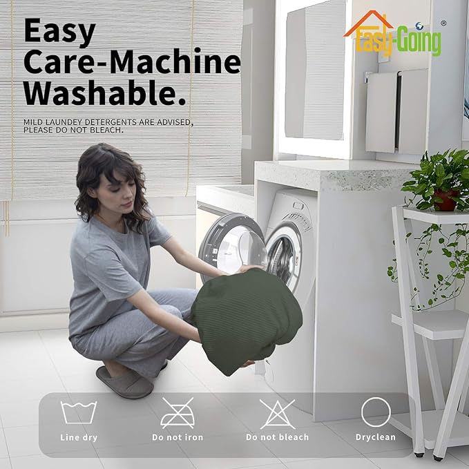 Easy-Going 8 Pieces Recliner Sofa Stretch Sofa Slipcover Sofa Cover Furniture Protector Couch Soft with Elastic Bottom Kids, Spandex Jacquard Fabric Small Checks Olive Green