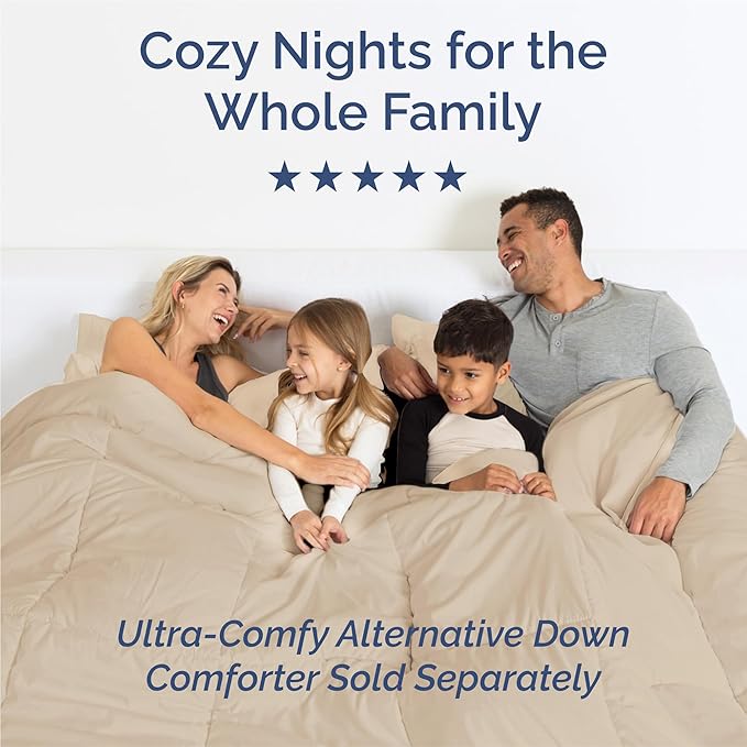 Split King Size 5 Piece Sheet Set - Comfy Breathable & Cooling Bed Sheets Set - Hotel Luxury Bedding for Women, Men, Kids, Teens, Boys & Girls - Deep Pockets, Soft and Wrinkle Free - Oeko-Tex - Cream