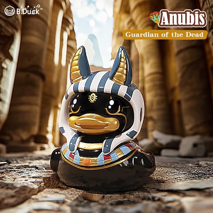B.Duck x British Museum Blind Box, Egyptian God Collectible Duck Figurines Series,Home Decorations, Holiday Birthday Gifts (B.Duck x Bastet Series, One Box)