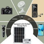 Solar Powered Indoor & Outdoor Pendant Lights with 4 LED Bulbs, Each 5m Cord, Waterproof, 6000mAh Battery for Yards, Gardens, Patios, Camping, RVs & Sheds