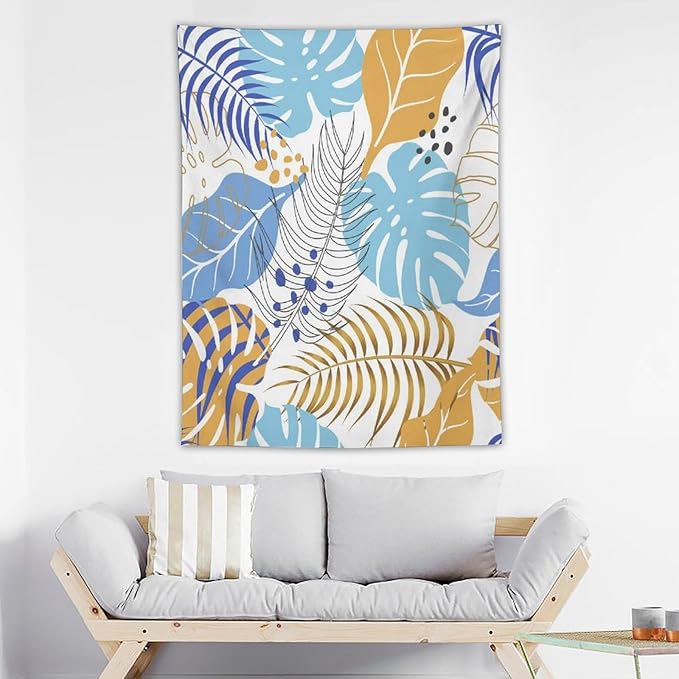 ICMOLYYENLO Tropical Palm Leaves Wall Tapestry, Wall Art for Room Decoration Beautiful Wall Hanging for Bedroom Living Room Dormitory Apartment 60x60 Inch