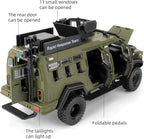 Compatible for 1:24 Saber-Toothed Tiger Alloy Armored Car Model, Collectible Diecast Armoured Explosive Protected Vehicle Toy, Pull Back Toy Car with Sound and Light for Adult Kids (Green)