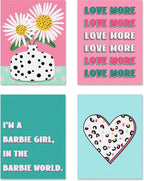 SIGNWIN Adhesive Canvas Poster I'm a Barbie Girl in The Barbie World Heart, Chrysanthemum Illustration Wall Decor Prints, Preppy Room Decor for Bedroom - 12"x16"x4