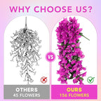 Artificial Bougainvillea Flowers for Outdoor Plant,4 pcs Faux Hanging Flowers Bougainvillea for Outside Decoration,Fake Silk UV Resistant Vines for Front Door Porch(Fuchsia)