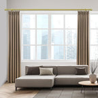 Curtain Rods for Windows 16 to 76 Inches, Curtain Rod Max Adjustable Length of 88 IN, 6/8" Diameter Drapery Rods Round Finials, Warm Gold, Pack of 2