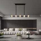 Dining Room Light Fixture,Modern Crystal Chandeleirs Semi Flush Mount Ceiling Light Fixture,Black Metal Crystal Pendant Light for Kitchen Island Farmhouse Dining Room,Living Room (10-Lights)