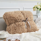 GONAAP Fuzzy Faux Fur Throw Blanket Twin Size Brown Super Soft Cozy Plush Fuzzy Shaggy Blanket for Couch Sofa Bed (Brown, Twin(60"x80"))