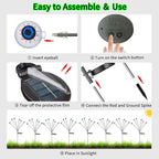 VOTTGO Halloween Solar Lights Outdoor, 2 Pack 12LED Scary Solar Eyeball Pathway Lights, 2 Modes Waterproof Swaying Firefly Light for Garden Yard Pathway Halloween Decorations, Green