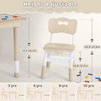 Kids Table and 2 Chairs Set, Height Adjustable (17.7"-26.1") Toddler Table and Chair Set, Multi-Activity Table with Graffiti Desktop, Children’s Table and Chairs for Classroom, Home & Daycare