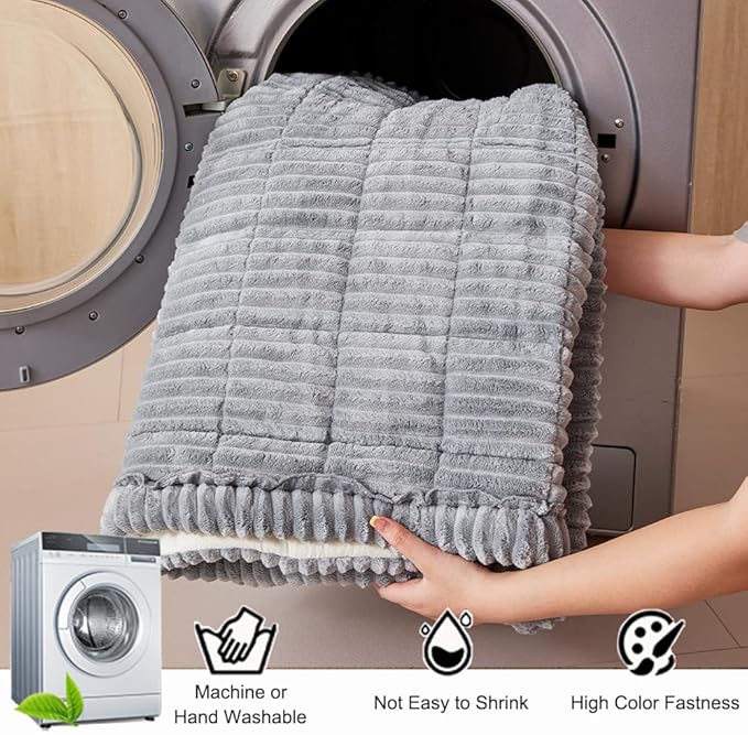 Couch Cover for Dogs Washable, Fuzzy Pet Couch Covers for 3 Cushion Sofa Pet Friendly, Non Slip Sofa Cover (Light Gray, 27.6" x 59"/70 x 150cm)