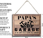 Rustic Sign, Father's Day Gift, Dad's Gift, Grandpa's Gift, Decor Hanging Wood Signs, Printed Wood Wall Art Sign, Papa's Garage, If He Can't Fix It We're All Screwed, Vintage Sign Gift for Grandpa