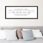 ZZJJHYWGQ Romantic Quote Wall Art So Cover Me Up Sign 32"×12" Inspirational Home Was A Dream Decor Rustic Large Wood Framed Print for Bedroom Living Room Couples Motivational Wall Hanging (Black)