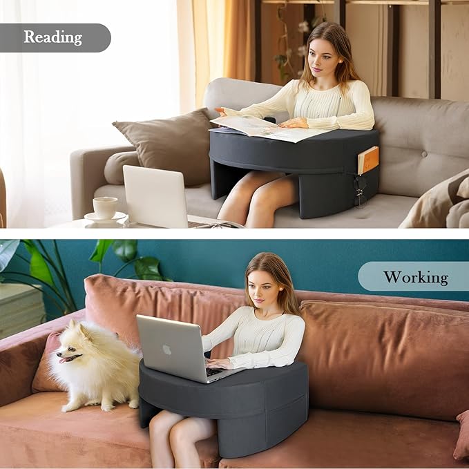 Reading Pillow for Gaming, Extra-Soft Reading Gaming Pillow for Lap, Memory Foam Bed Arm Rest Pillow, Lap Desk Pillow for Working, Crocheting, Playing in Bed Sofa