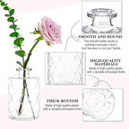 Honeydak Set of 24 Plastic Bud Vases, Vintage Decorative Mini Flower Vases Bulk for Table Centerpieces, Wedding Reception, Home Decor, Housewarming Gifts(Geo-Diamond)