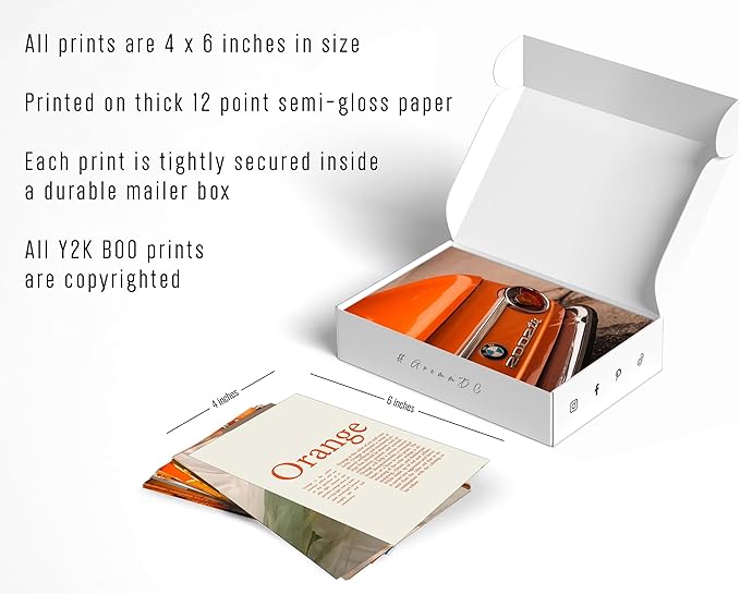 Y2K BOO Vibrant Orange Wall Collage Kit - 50 Aesthetic Posters for Room Decor, Perfect Dorm and Bedroom Wall Art, Trendy Orange Collage Kit for Teen Girls