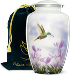 Olivia Memorials White Urn for Ashes Women Men Adult | Hummingbird Urn for Female Male Carefully Handcrafted Cremation Urn for Mom Mother Dad Dog Pet