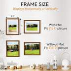 IBUYKE 8x10 Picture Frame,Solid Oak Wood 8x10 Photo Frame with Mat to 5x7,10x8 Picture Frames With Tempered Glass,Tabletop or Wall Mount Display,Home Decor,Walnut Oak 8 x 10 Frame,UWPF0810H