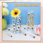 300Pcs Vase Filler Silver No Hole Faux Pearl Beads for Vase Filling Decorations, Candle Centerpieces, Wedding Centerpieces, Home Party Decor (8/14/20mm)