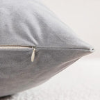 Decorative Pillow Cases 16x16 Light-Grey: 2 Pack Cozy Soft Velvet Square Throw Pillow Covers for Farmhouse Home Decor