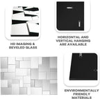 KOHROS Modern Geometric Irregular Mirror for Wall Decor 44" x 30" Decorative Mirror with Beveled Glass for Entryway Hallway Living Room Home Decor Horizontal or Vertical Hanging