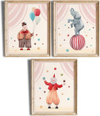 Circus Nursery Wall Art Prints (Set of 3) - Unframed - 11x14 | Delightful and Colorful Unframed 8x10 Inches Prints | Wall Art for Kids | Kids Room Décor | Classroom Décor | Bedroom Wall Décor