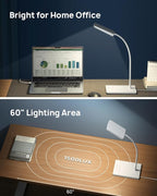 TROND Desk Lamp, Bright Dimmable Eye-Caring Table Lamp, 3 Color Modes 7 Brightness Levels, Flexible Gooseneck, Touch Control, Memory Function, Desk Light for Home Office Dorm Room Essentials