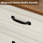 HOMMPA 24'' Farmhouse Nightstand with Charging Station, Bedside Tables with Storage, Side Table with USB Port, 3 Drawers End Table Dresser, Wood Night Stand for Bedroom, Living Room, Rustic White