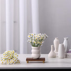 Set of 9 Ceramic Bud Vases for Pampas Grass Flowers, Small Vases in Bulk for Centerpieces Boho Vases for Wedding Decorations Neutral Living Room and Bedroom Decor DIY Gift (White-3)