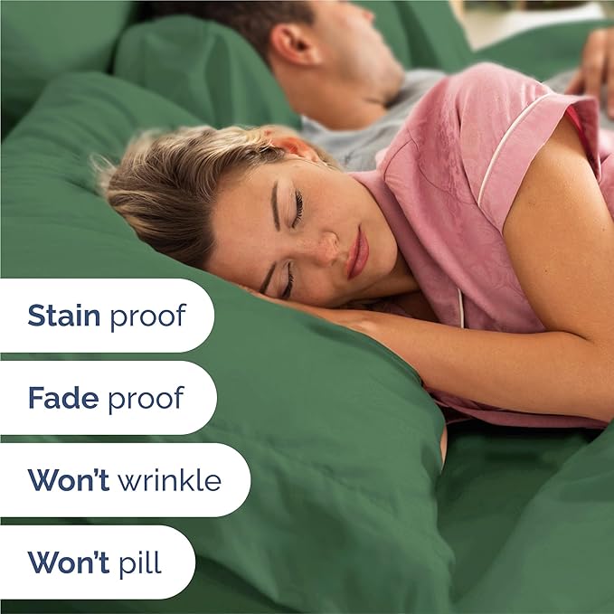 Split King Sheets Set 7 Piece - Includes 4 Pillowcases - Bed Sheets Split King - Soft Hotel Luxury Bedding - Cooling, Comfy & Breathable - 1 Flat & 2 Fitted & 4 Pillowcases w/ Deep Pockets - Emerald