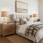 BOBOMOMO 23.75" Antique White Farmhouse Table Lamps Set of 2 – Vintage Nightstand Lamps with 3 Way Dimmable Touch Control Night Light & USB A+C Ports, Rustic Lamps for Bedroom, Living Room, Hallway