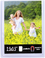 Sooyee Magnetic Picture Frame,Magnetic Frame 2.5X3.5,Photo Magnets for Refrigerator,White,15 Pack