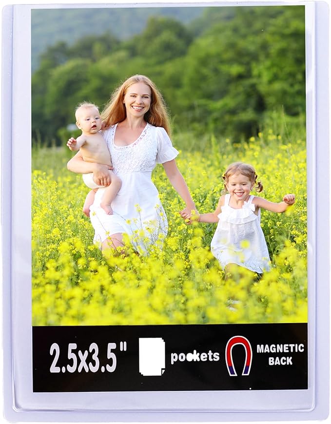 Sooyee Magnetic Picture Frame,Magnetic Frame 2.5X3.5,Photo Magnets for Refrigerator,White,15 Pack