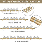 Curtain Rods for 28-99” Windows, Splicing Construction, 1” Adjustable Drapery Rod with Aluminum Alloy Brackets and Finials for Window, Sliding Door, Patio, Living Room Decoration, Brushed Gold